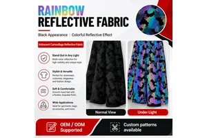 Rainbow Reflective Camouflage Fabric Iridescent Colorful Reflective Material for Jackets Bags Stagewear