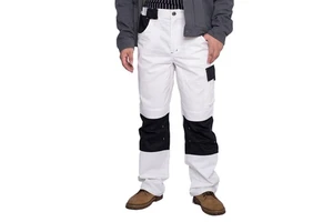 Flame-Retardant White Cotton Polyester Mens Cargo Pants For Painting Autumn Safety Workwear Coal Mine Use 4 Season