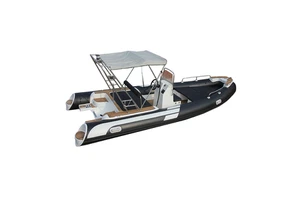 20ft-23 Ft Fiberglass Rib Hypalon Boat RIB600C With Luxury Yacht With Outboard Inflatable Rib Boat 600 For 12 Persons