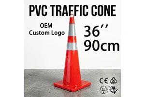 90cm 36'' PVC Flexible Reflective Traffic Cones with Road Safety Orange Cone for Highway Construction Reflective Traffic Cone