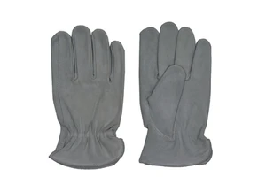 Grey CE Working Heated Cow Split Hand Leather Gloves Welding