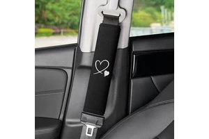 YECAI Aesthetic Heart Embroidery Car Seat Belt Cover Soft Shoulder Pad Protector Universal Auto Interior Accessories