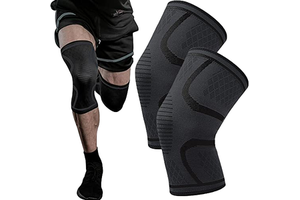 Adjustable Thin Knee Compression Sleeve Support Soft Protective Brace for Men and Women