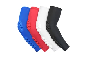 Men's Compression Sports Arm Sleeves Protective Gear Guard Honeycomb Elbow Brace Pads Cycling Volleyball Tennis Arthritis Care