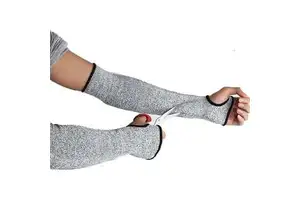 USA Direct New Glassworks Class 5 Anti-Cut CE Certified Nitrile Coated Latex-Free Waterproof Protective Arm Sleeve Knit Cuff