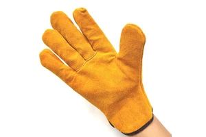 Factory Wholesale Drivers Work Gloves 3 Chain Stitch Welding Gloves Full Leather Thickened Heat-Insulating Wear-Resistant Back