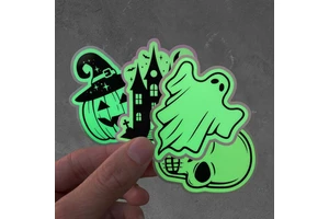 Custom Waterproof Die Cut Stickers Colorful Vinyl Glow In The Dark Sticker
