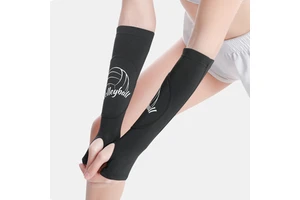 Men Women Girl's Anti-Collision Pressurized Forearm Elbow Pad Thumb Hole Volleyball Arm Compression Sleeve for Protection