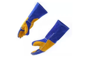 Welding Gloves Cowhide Leather Breathable High Temperature Resistant Outdoor Anti-Scalding Safety Gloves