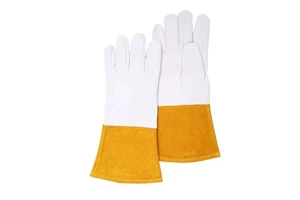 Top-Layer Sheepskin and Extended Cowhide TIG Welding Gloves Soft and Comfortable Heat-Resistant Safety Gloves for Welder