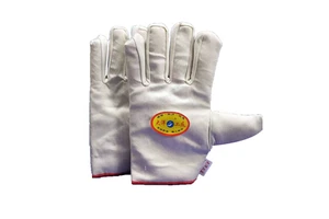 Double-Layer Composite Cotton Twill Safety Gloves Thickened Welder Labor Protection Gloves with Wear-Resistant Canvas Material