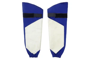 JNM SAFETY ANSI/ISEA Cut Level 2 Heat-Resistant Welding Protective Sleeves FR Drilled Cotton Fabric Blue/White Panel/Black Strap