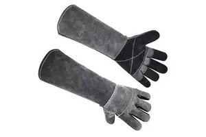Heavy Duty Heat Resistant Safety Cuff Waterproof Latex-Free Welding Gloves with Customizable Leather Protection