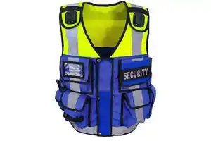 Men's Reflective High Visibility Polyester/Cotton Workwear Vest for Guard Use with Customizable Logo and All Seasons Safety