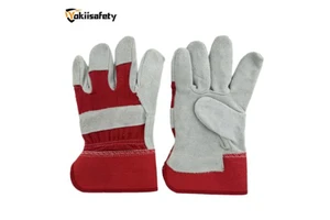 Yokii Wholesale Welder's Hand Protective Cow Split Leather Heat Insulation Wear Resistant Welding Work Gloves