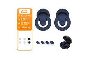 Custom Logo Silicone Earplugs EN352 23dB SNR Reusable Ear Plugs for Side Sleeping Travel Motorcycle Hearing Protection
