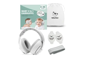CE 352-1 25dB 0-48 Months 2 in 1 Noise Reduction Baby Ear protection Defenders Safety Hearing Sleeping Baby Earmuff