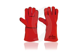 Red Leather Welding Gloves with Heat/Fire Resistance Anti-cut Fleece Lined Split Design for Maximum Protection 14/16 Inch Sizes