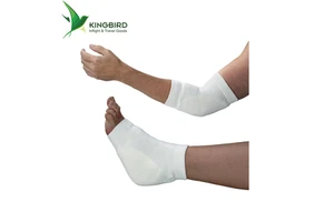 Washable Terry White Foam Loop Heel Elbow Pad Protective Sleeves for Foot