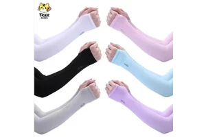 TGYW New Long Gloves UV Protection Hand Protector Cover Arm Sleeves Ice Silk Sunscreen Women Outdoor Sports Half Finger Sleeves
