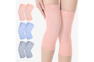 Elastic Breathable Nylon Knitted Sports Gym Knee Pads Anti-Slip Compression Thick Knee Sleeves Protective Support