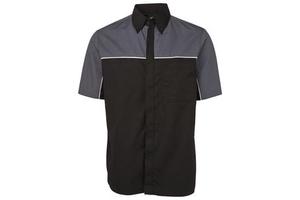 Mens Shorts Sleeve Automotive Uniform Work Shirt Multi Pocket Mechanical Shirts For Car Wash Repair