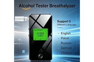 Professional Easy Carry Digital Alcohol Tester Breathalyzer High Definition Color Screen Semiconductor Sensor Roadside Testing