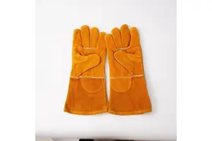 Heavy Duty Durable Cowhide Leather Work Gloves Anti-Slip Anti-Cut Fireproof Safety Gloves For Welding And Machine Work