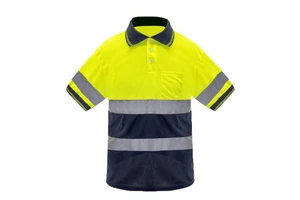 Factory Direct Customizable Wholesale ANSI Class 1 Reflective Safety Vest LED Flash Waterproof Cotton Quick Dry Breathable Polo