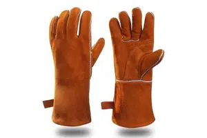 Leather Working OEM Gloves Construction Welding Gloves Heat Resistant Cowhide Welding Gloves for Adults