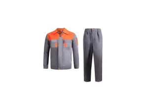 Safety Workwear Uniform Gray Orange Long Sleeve Reflective Jacket And Pants Set Class 2 High Visibility Protective Clothing