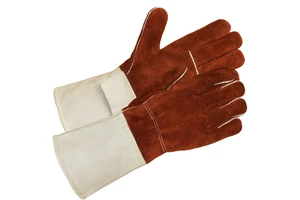 Industrial Safety Welding Gloves Durable Cow Split Leather with Soft Cotton Fleece Interior Sewn with strong kevlar Thread
