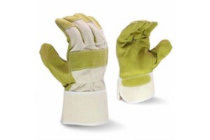 Factory Direct Sale Two-Layer Cowhide Leather Welding Work Gloves Fireproof Lined Wear-Resistant Metal Splash