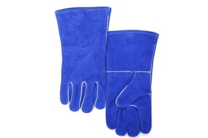 Heat Resistant Cowhide Leather MIG Welding Gloves 14INCH Safety Cuff BBQ Oven Gloves with Anti-Slip & Durable Design