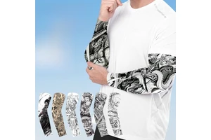 Ice silk printedsleeves outdoor cycling sun protection tattoo flower arm sleeves thin breathable quick-drying protection sleeves