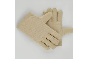 24-line Double-lined Canvas Welding Gloves Anti-slip Cuffless Design 2.5mm Thick Silicone-free Powder-free Wear-resistant