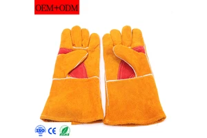 High Performance Cow Leather Industrial Welding Safety Gloves for Heavy Duty Work Wedling Torch