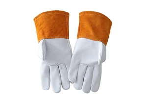 MEIJI Goatskin Cowhide Leather Heat Resistant TIG Argon Welding Gloves Safety Hand Work Gloves From Trusted Supplier