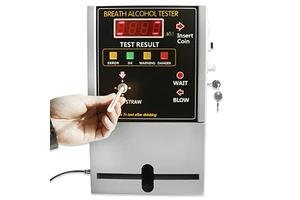 Coin-Operated WG319 Breathalyzer Metal Alcohol Detector With OEM And ODM Stork Series One-way Anti-reflux Mouthpiece