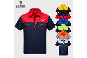 Summer Repair Workshop Jacket Breathable Cotton Short Sleeve Clothes Custom Labor Protection Work Suit
