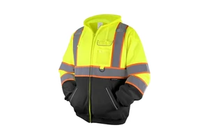 High Vis Reflective Safety Fleece Hoodie ANSI 2 Compliant PPE Gear Cold Weather Safety Jacket