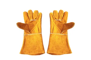 CE Standard Grade Heat Resistant Golden Cow Split Leather Welding Gloves Protection Gloves