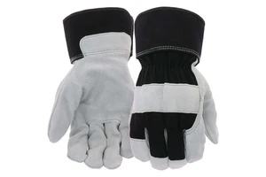 Black Split Leather Welding Gloves- Long Cowhide Genuine Leather Safety Gloves Work Protection Industrial Welding Glove