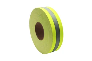 WX Hi Vis FR Reflective Polyester Fabric Tape Roll 5cm Sew-On Silver with Fire Retardant