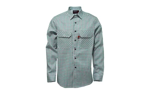 NFPA2112/CAT2 Certified Light-Weight Workwear Wholesale Overalls Flame Retardant Breathable And Waterproof Plaid Cotton Shirt