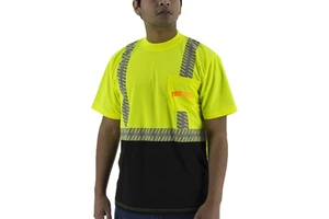 Hi Vis Safety Vest High Reflective Tape 100% Polyester LED Flash Waterproof Customized Logo & Color Outdoor Workwear Shirt