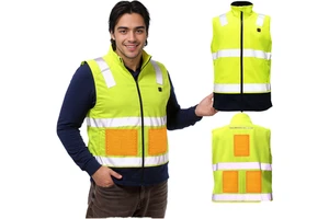 Wholesale Custom 100% Polyester Firefighter Safety Vest Waterproof Reflective Hi Visibility Heated Printed Logo Workwear Uniform