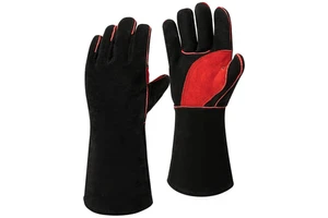 Protective Welding Gloves, Red & Black Color In Low Price High Temperature Resistant Gloves For Metal Work BY AMAZING INDUSTRIES