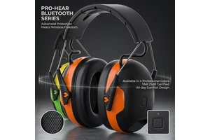 40H Playtime Wireless Bluetooth Hearing Protection Earmuffs NRR 27dB Noise Cancelling Safety Ear Muffs with Gel Ear Pads