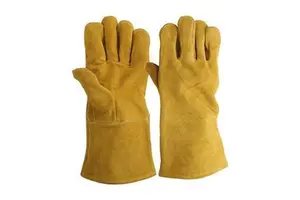Heat Resistant Welding Gloves Leather Long Safety Work Gloves Durable Protective Industrial Heavy Duty Use